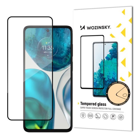 Wytrzymałe szkło hartowane 9H na cały ekran Motorola Moto G52 z ramką Case Friendly czarny WOZINSKY