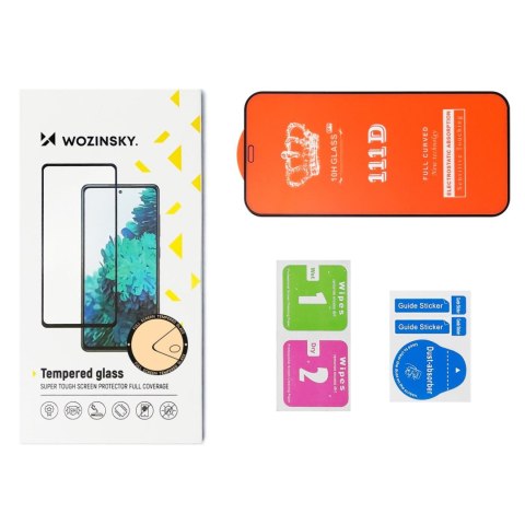 Wytrzymałe szkło hartowane 9H na cały ekran Motorola Moto G62 z ramką Case Friendly czarny WOZINSKY