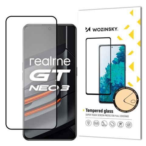 Wytrzymałe szkło hartowane 9H na cały ekran Realme GT Neo 3 z ramką Case Friendly czarny WOZINSKY