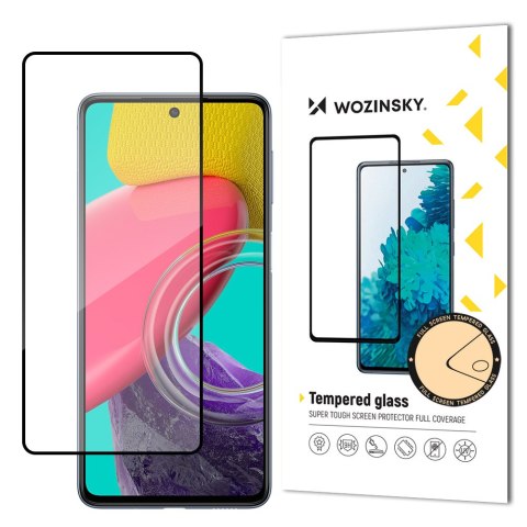 Wytrzymałe szkło hartowane 9H na cały ekran Samsung Galaxy M53 5G z ramką Case Friendly czarny WOZINSKY