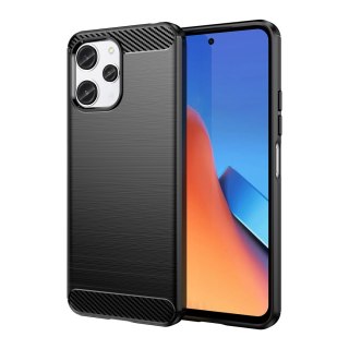 Elastyczne etui pokrowiec wzór karbon do Xiaomi Redmi 12 Carbon Case czarne HURTEL