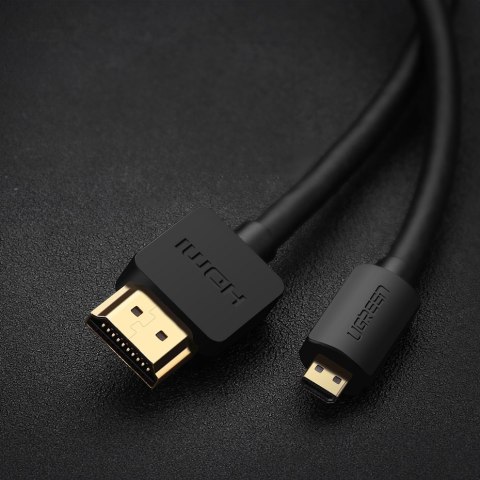 Kabel przewód Audio Video microHDMI - HDMI 2.0 1m czarny UGREEN