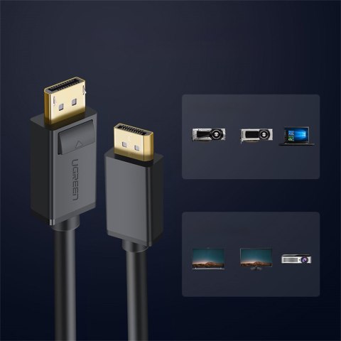 Kabel przewód DisplayPort HDR 3D 4K 1m czarny UGREEN