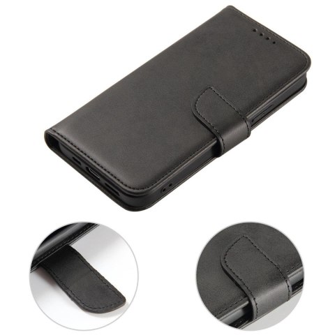 Pokrowiec etui z klapką i portfelem do Xiaomi Redmi 12 Magnet Case czarne HURTEL