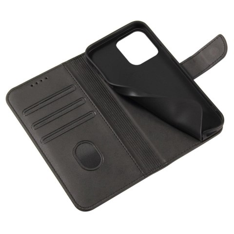 Pokrowiec etui z klapką i portfelem do Xiaomi Redmi 12 Magnet Case czarne HURTEL