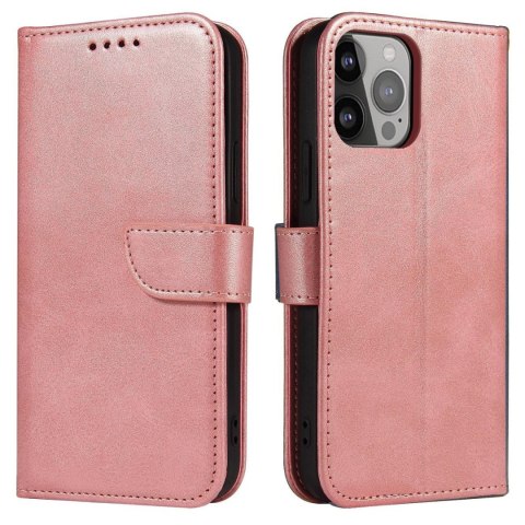 Pokrowiec etui z klapką i portfelem do Xiaomi Redmi Note 12 5G / Poco X5 5G Magnet Case różowe HURTEL