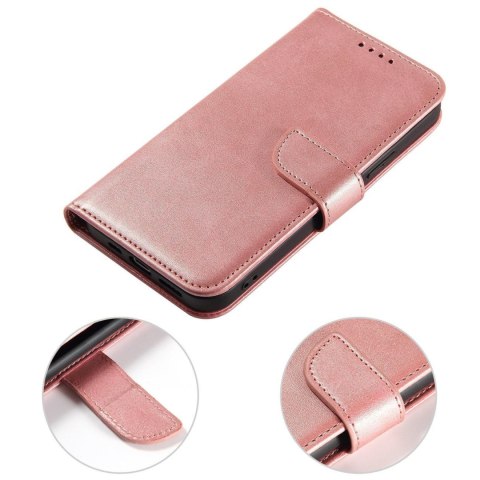 Pokrowiec etui z klapką i portfelem do Xiaomi Redmi Note 12 5G / Poco X5 5G Magnet Case różowe HURTEL