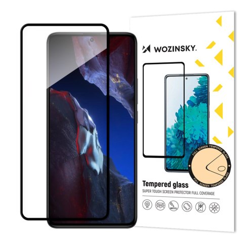 Szkło hartowane 9H z ramką na ekran Xiaomi Poco F5 Pro Full Glue Tempered Glass czarne WOZINSKY