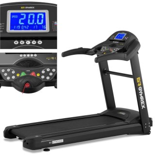 Bieżnia elektryczna treningowa profesjonalna do 120 kg 12 programów LCD 1837 W GYMREX