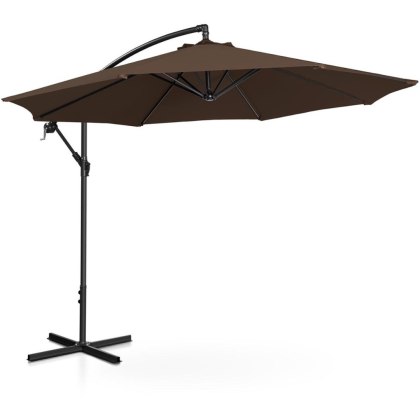 Parasol ogrodowy na wysięgniku okrągły uchylny śr. 300 cm brązowy UNIPRODO