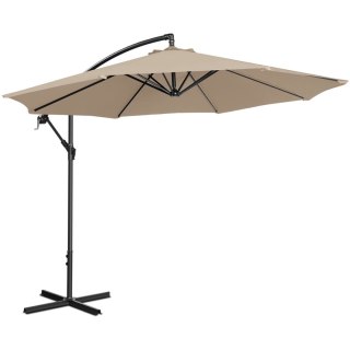 Parasol ogrodowy na wysięgniku okrągły uchylny śr. 300 cm kremowy UNIPRODO