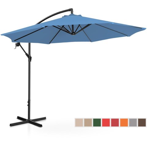 Parasol ogrodowy na wysięgniku okrągły uchylny śr. 300 cm niebieski UNIPRODO