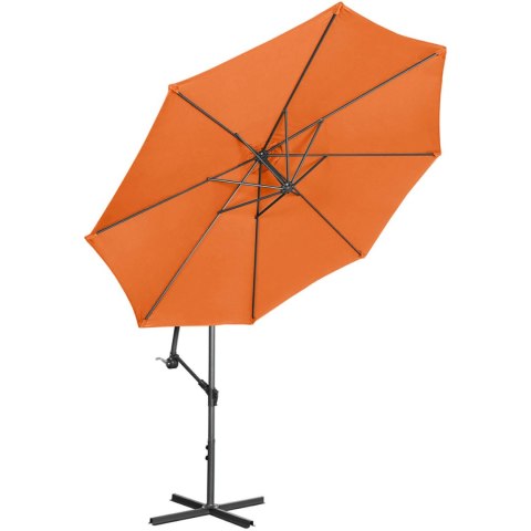 Parasol ogrodowy na wysięgniku okrągły uchylny śr. 300 cm pomarańczowy UNIPRODO