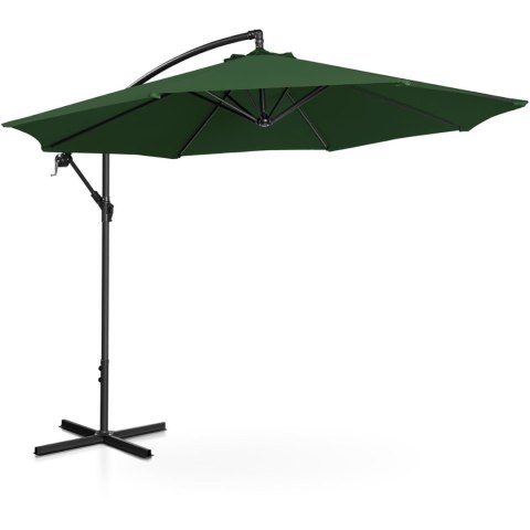 Parasol ogrodowy na wysięgniku okrągły uchylny śr. 300 cm zielony UNIPRODO