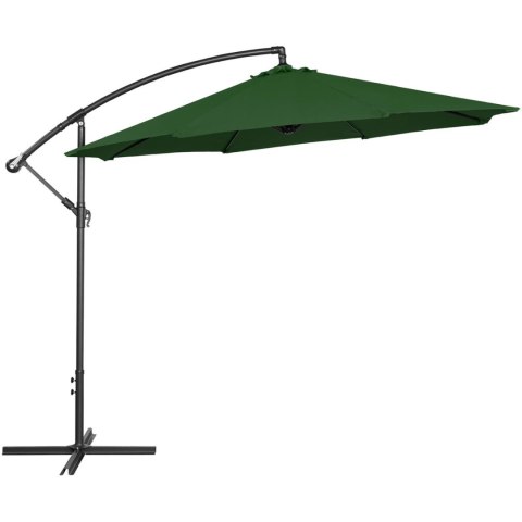 Parasol ogrodowy na wysięgniku okrągły uchylny śr. 300 cm zielony UNIPRODO