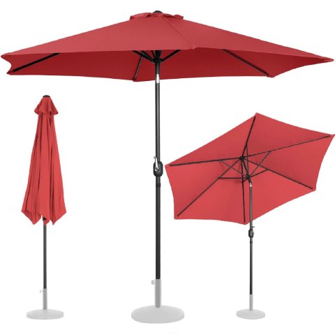 Parasol ogrodowy okrągły duży uchylny z korbką śr. 300 cm bordowy UNIPRODO