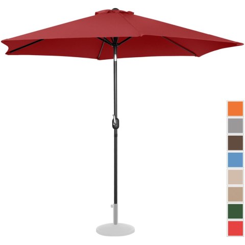 Parasol ogrodowy okrągły duży uchylny z korbką śr. 300 cm bordowy UNIPRODO