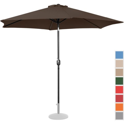 Parasol ogrodowy okrągły duży uchylny z korbką śr. 300 cm brązowy UNIPRODO