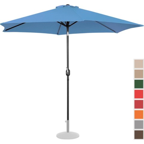 Parasol ogrodowy okrągły duży uchylny z korbką śr. 300 cm niebieski UNIPRODO