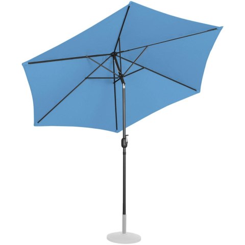 Parasol ogrodowy okrągły duży uchylny z korbką śr. 300 cm niebieski UNIPRODO