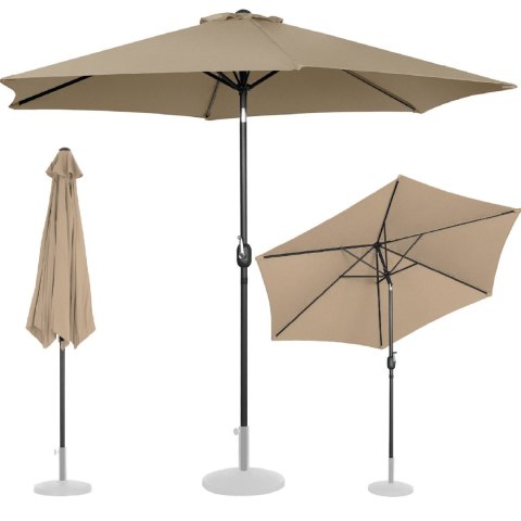 Parasol ogrodowy okrągły duży uchylny z korbką śr. 300 cm szarobrązowy UNIPRODO