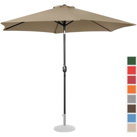 Parasol ogrodowy okrągły duży uchylny z korbką śr. 300 cm szarobrązowy UNIPRODO