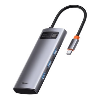 5w1 wielofunkcyjny HUB USB-C PD 100W HDMI 4K 3x USB 3.2 szary BASEUS