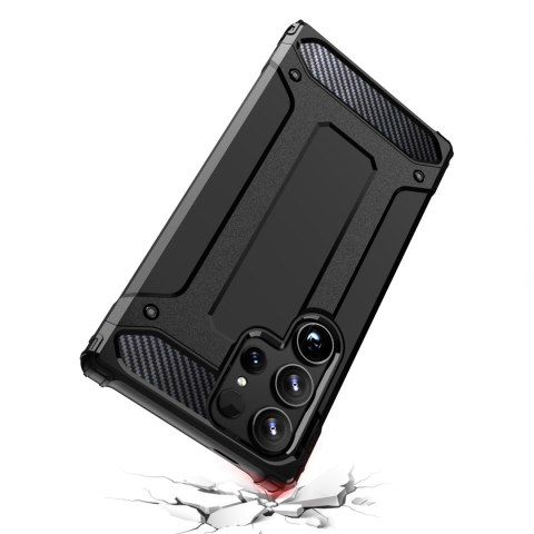 Etui pancerne wzmacniane do Samsung Galaxy S24 Ultra Hybrid Armor czarne HURTEL