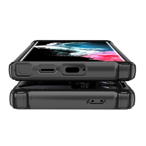 Etui pancerne wzmacniane do Samsung Galaxy S24 Ultra Hybrid Armor czarne HURTEL