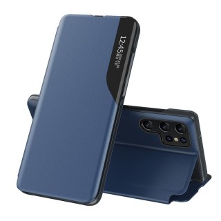 Etui pokrowiec do Samsung S24 Ultra z klapką i podstawką Eco Leather View Case niebieskie HURTEL