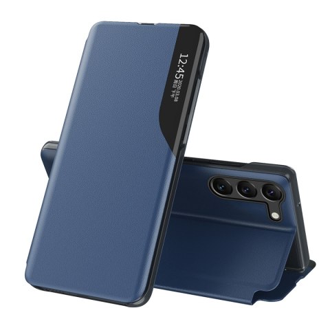 Etui pokrowiec do Samsung S24 z klapką i podstawką Eco Leather View Case niebieskie HURTEL