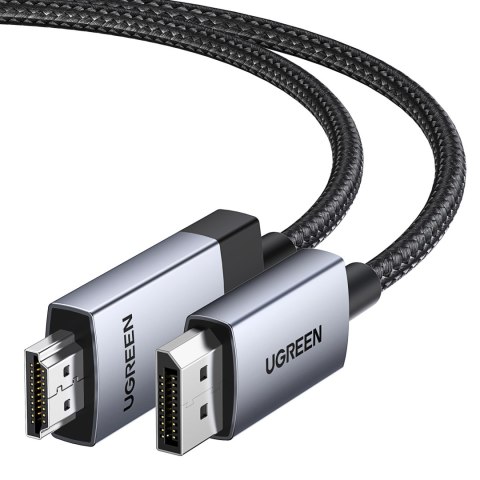 Kabel przewód DisplayPort - HDMI 4K 60Hz w oplocie 2m szary UGREEN