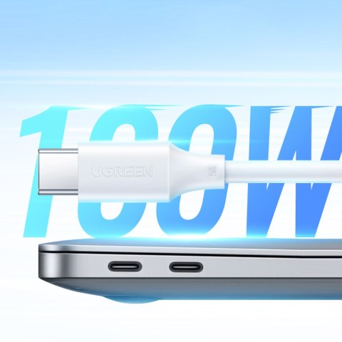 Kabel przewód USB-C PD QC 100W 5A 480Mb/s 1m biały UGREEN