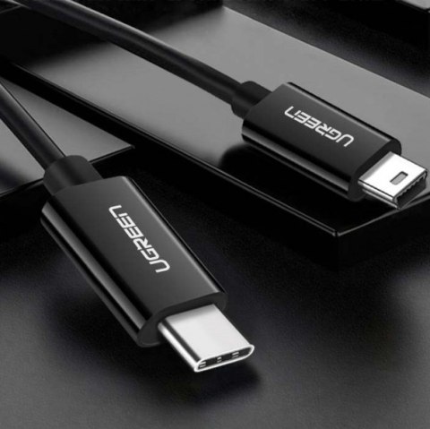 Kabel przewód USB-C - miniUSB 480Mbps 1m czarny UGREEN