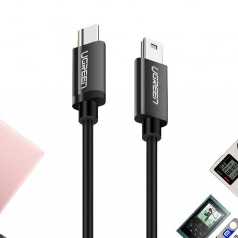 Kabel przewód USB-C - miniUSB 480Mbps 1m czarny UGREEN