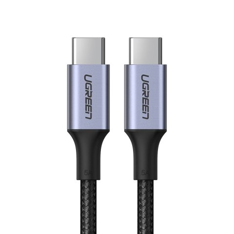 Kabel przewód USB-C w oplocie 5A 480Mb/s 0.5m czarno szary UGREEN