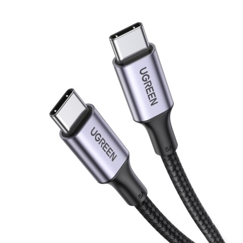 Kabel przewód USB-C w oplocie 5A 480Mb/s 0.5m czarno szary UGREEN