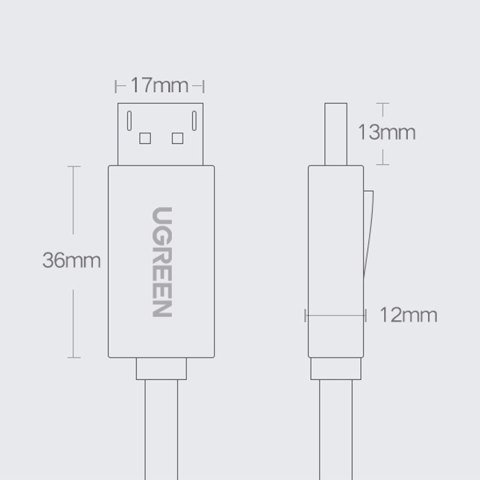 Kabel przewód do monitora TV DisplayPort 3m czarny UGREEN