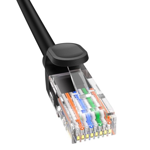 Kabel przewód sieciowy Ethernet Cat 5 RJ-45 1000Mb/s skrętka 0.5m czarny BASEUS