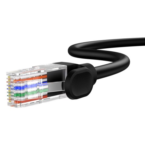 Kabel przewód sieciowy Ethernet Cat 5 RJ-45 1000Mb/s skrętka 0.5m czarny BASEUS