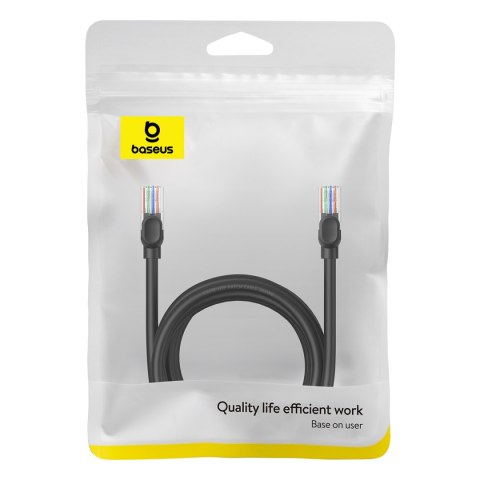 Kabel przewód sieciowy Ethernet Cat 5 RJ-45 1000Mb/s skrętka 3m czarny BASEUS