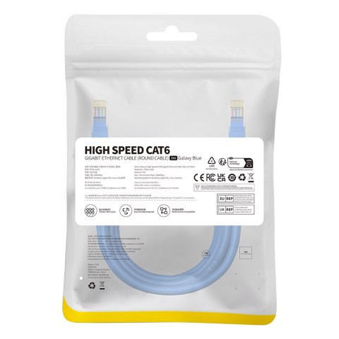 Kabel przewód sieciowy Ethernet Cat 6 RJ-45 1000Mb/s skrętka 3m niebieski BASEUS