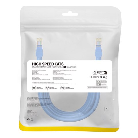 Kabel przewód sieciowy Ethernet Cat 6 RJ-45 1000Mb/s skrętka 5m niebieski BASEUS