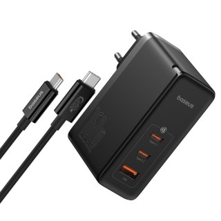 Ładowarka sieciowa PRO 160W GaN GaN5 2x USB-C / USB-A + kabel USB-C czarny BASEUS