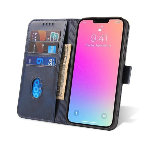 Pokrowiec etui z klapką i portfelem do Samsung S24 Magnet Case niebieskie HURTEL