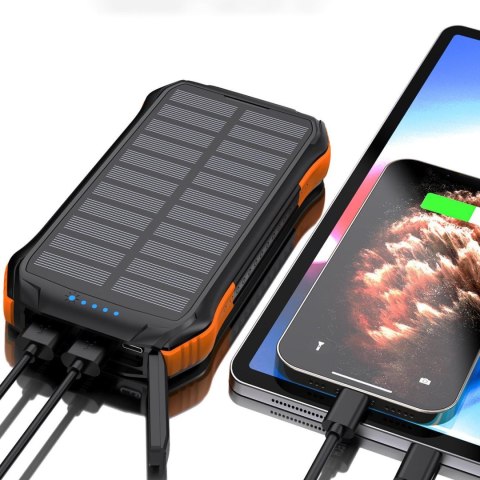 Powerbank solarny 10000mAh z ładowarką indukcyjną Qi 5W pomarańczowy CHOETECH