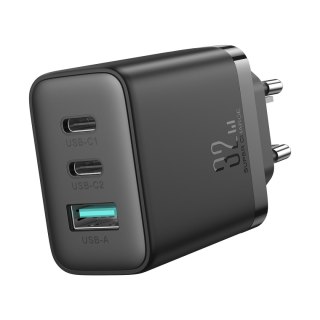 Szybka ładowarka sieciowa 2x USB-C / 1x USB-A 32W czarna JOYROOM