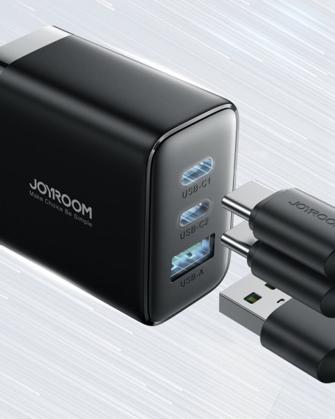 Szybka ładowarka sieciowa 2x USB-C / 1x USB-A 32W czarna JOYROOM