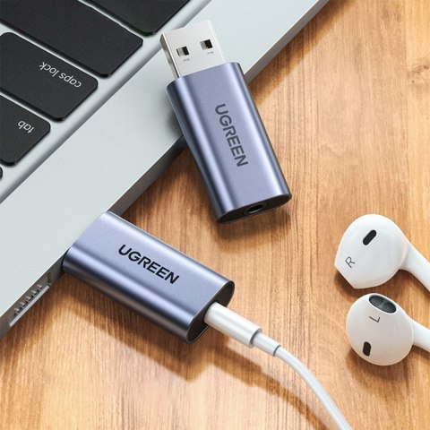 Adapter przejściówka audio na słuchawki USB-A do miniJack 3.5mm szary UGREEN