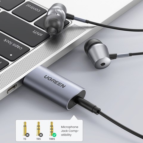 Adapter przejściówka audio na słuchawki USB-A do miniJack 3.5mm szary UGREEN